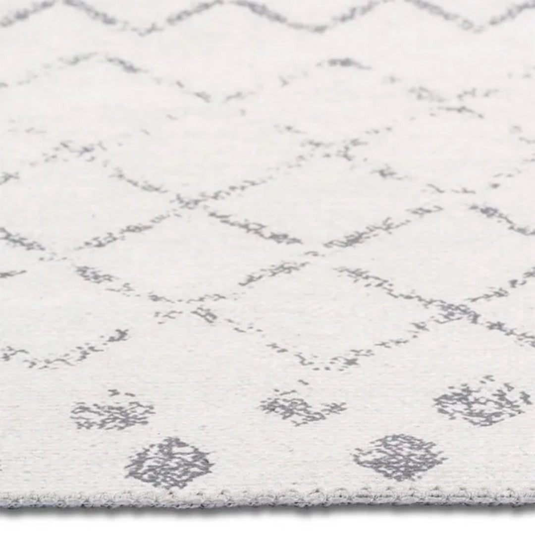 Aura Washable Spill Proof Grey White Area Rug