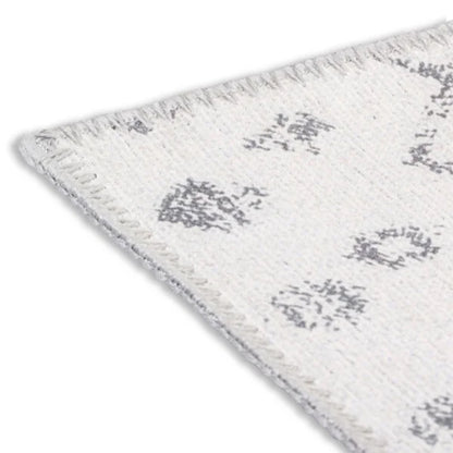 Aura Washable Spill Proof Grey White Area Rug