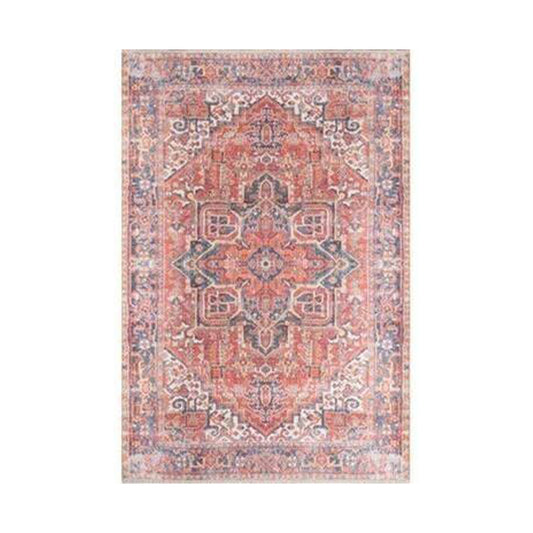 Aura Washable Spill Proof Red Multi Rug