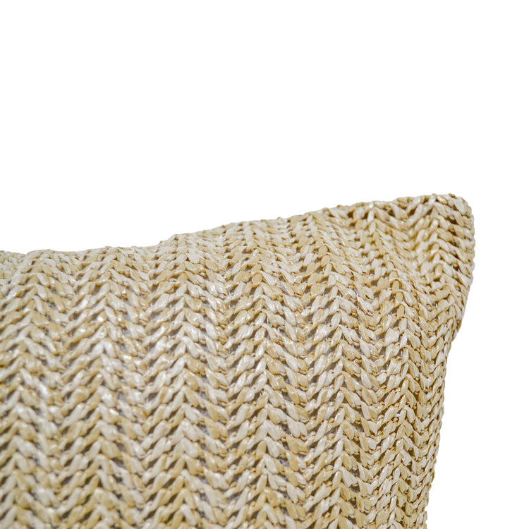 Renee Natural Woven Motif Cushion - Tan