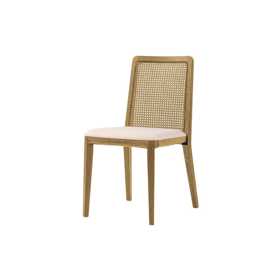 Cane Dining Chair - Oyster Linen/Natural Legs (Set of 2)