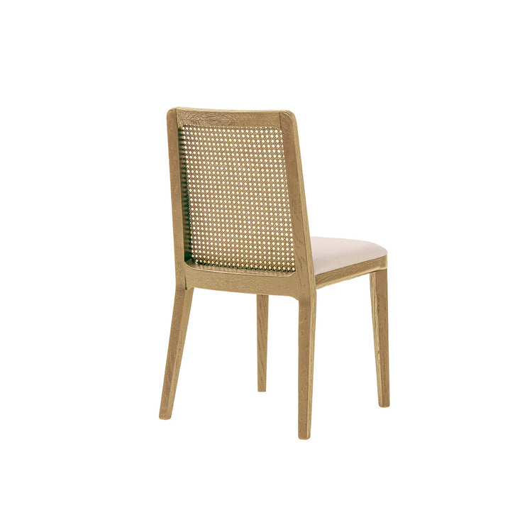 Cane Dining Chair - Oyster Linen/Natural Legs (Set of 2)