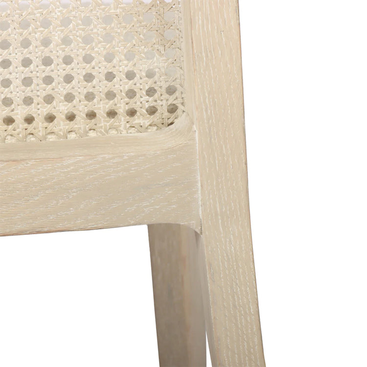 Cane Dining Chair - Scandi Boucle White/White Wash Legs