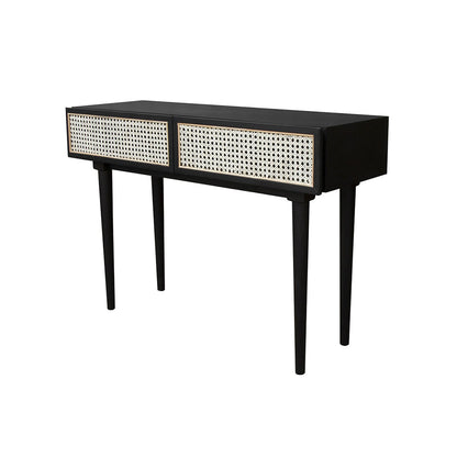Cane Console Table - Black
