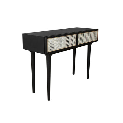 Cane Console Table - Black