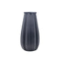 Spencer Ridged Black Glass Vase