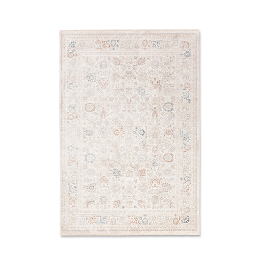 Elaxi 100% Polyester Beige Powerloomed Rug