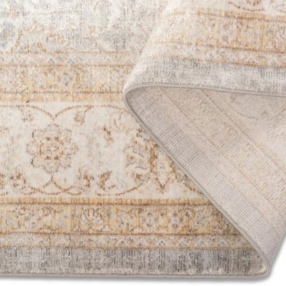Elaxi 100% Polyester Tan Powerloomed Rug