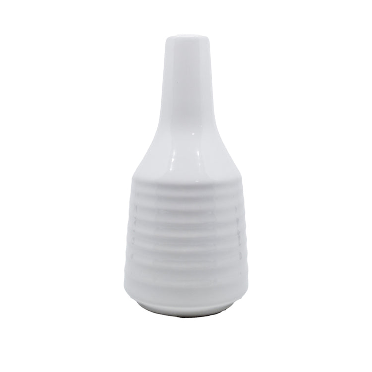 Dion Ridged Vase - White