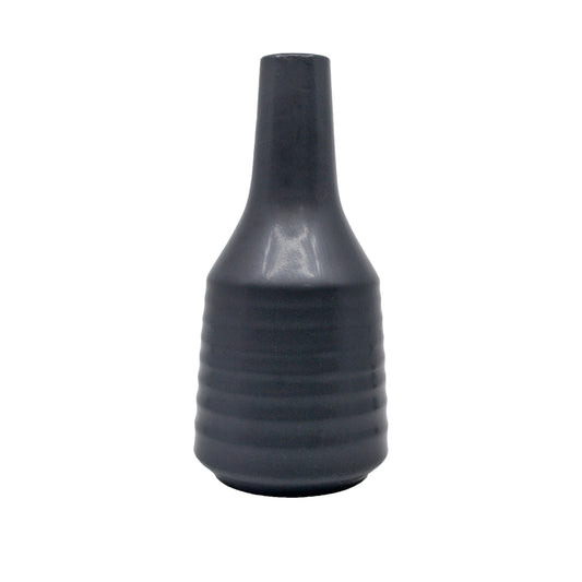 Dion Ridged Vase - Black