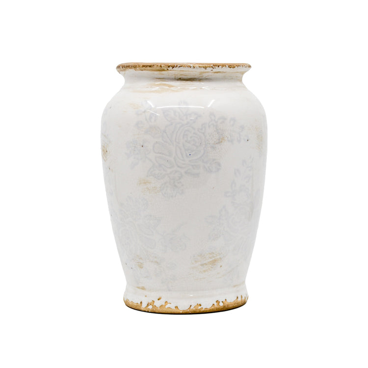 Hale Distressed Floral Ceramic Glazed Pot