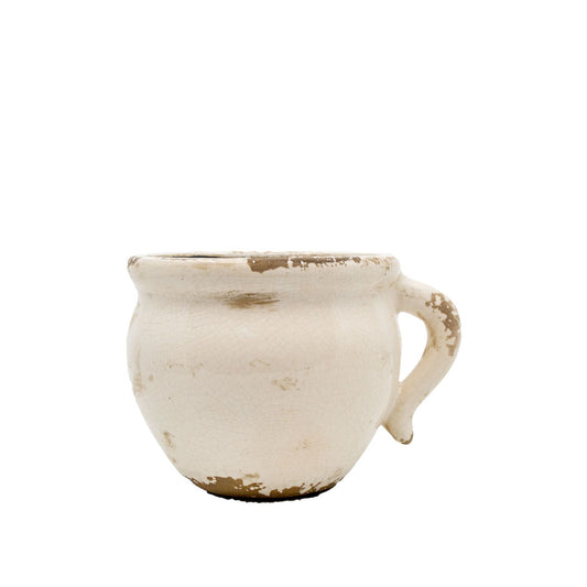 Hale Distressed Ceramic Glazed Pot with Handle - Large