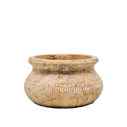 Idris Embossed Terracotta Pot - Small