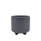 Kirby Embossed Ceramic Pot - Dark Grey