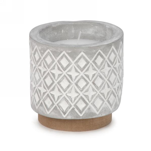 Textured Cement Candle in Grey & White