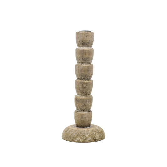 Palm Wooden Candle Holder - Large