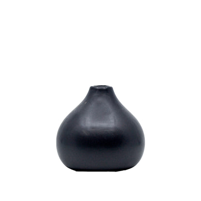 Petra Black Short Vase