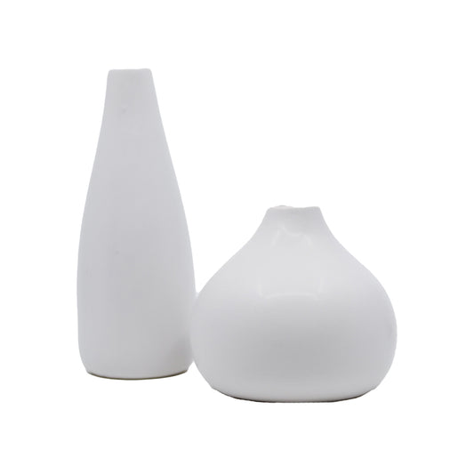 Petra White Short Vase