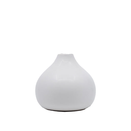 Petra White Short Vase