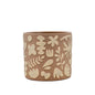 Quinn Brown Floral Terracotta Pot - Large