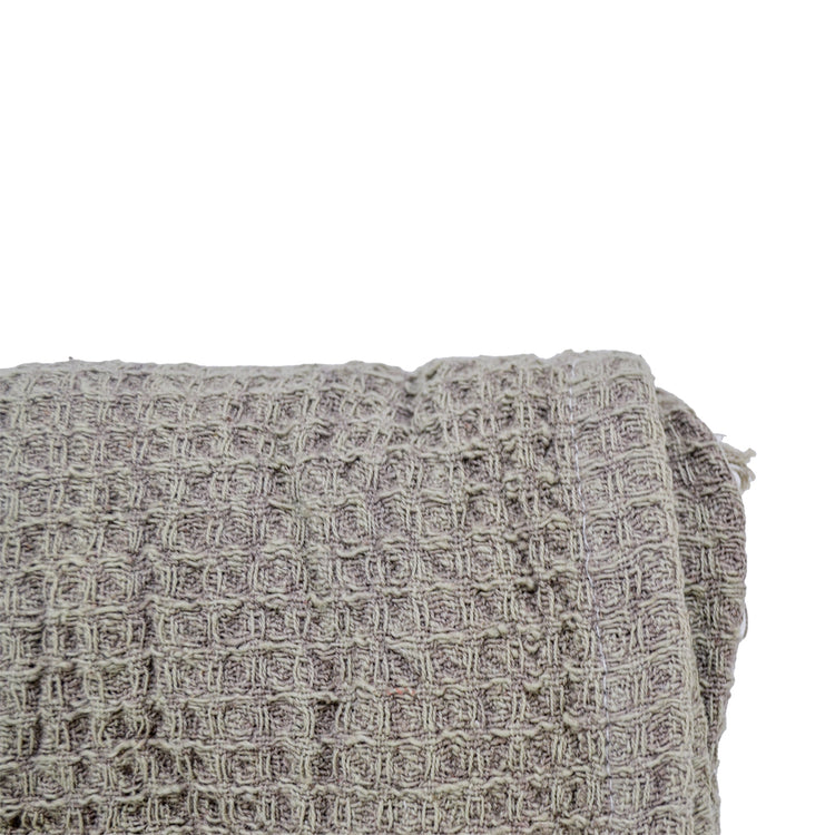 Perry Waffle Textured Throw - Khaki