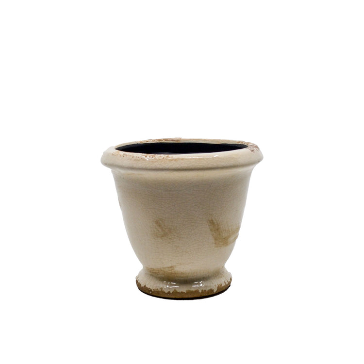 Hale Distressed Ceramic Glazed Pot - Small