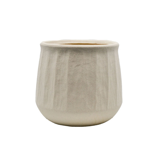 Foster Striped Textured Round Ceramic Pot - Large