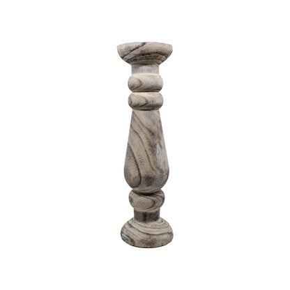 Roman White Wash Candle Holder - Large