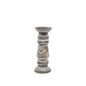 Roman White Wash Candle Holder - Small