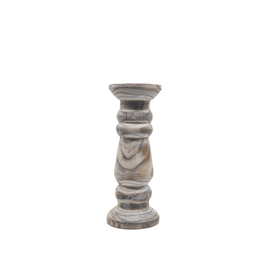 Roman White Wash Candle Holder - Small