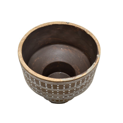 Fern Patterned Pedestal Pot - Large
