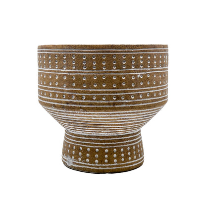 Fern Patterned Pedestal Pot - Large