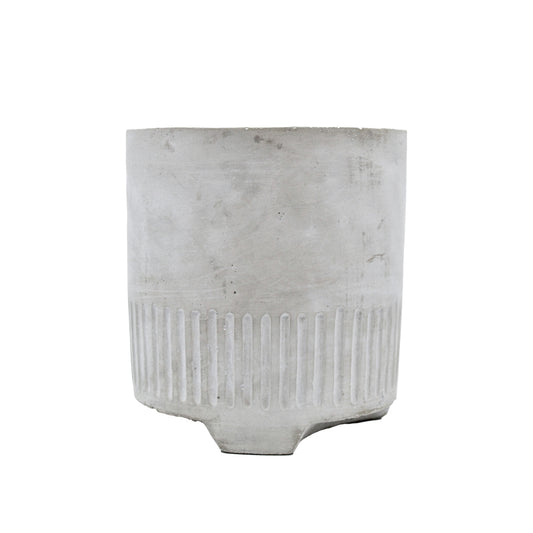 Gable Cement Pot with Lines