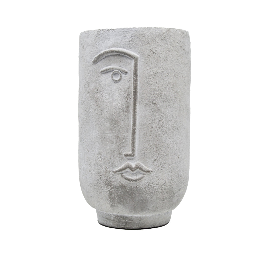 Ellis Cement Face Vase