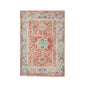 Sparx Medallion Red Blue Distressed Washable Modern Rug