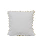 Carina White Cushion with Pompoms